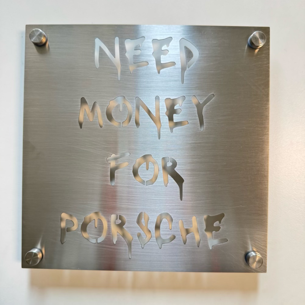 Industrial Laser Power - Modern Stainless Steel Signboard Customize 3D