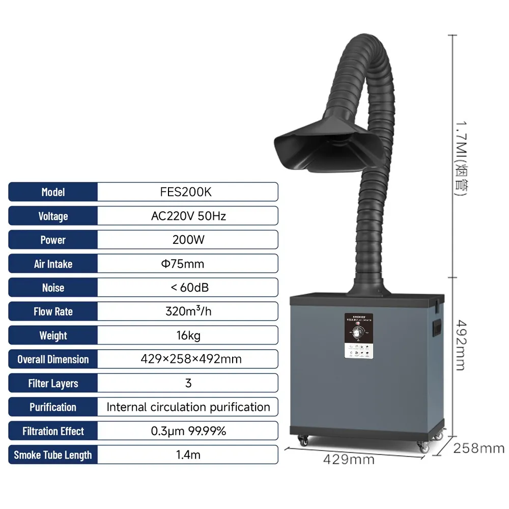 Industrial Laser Welding - KNOKOO 200W Industrial Dust Filter Laser