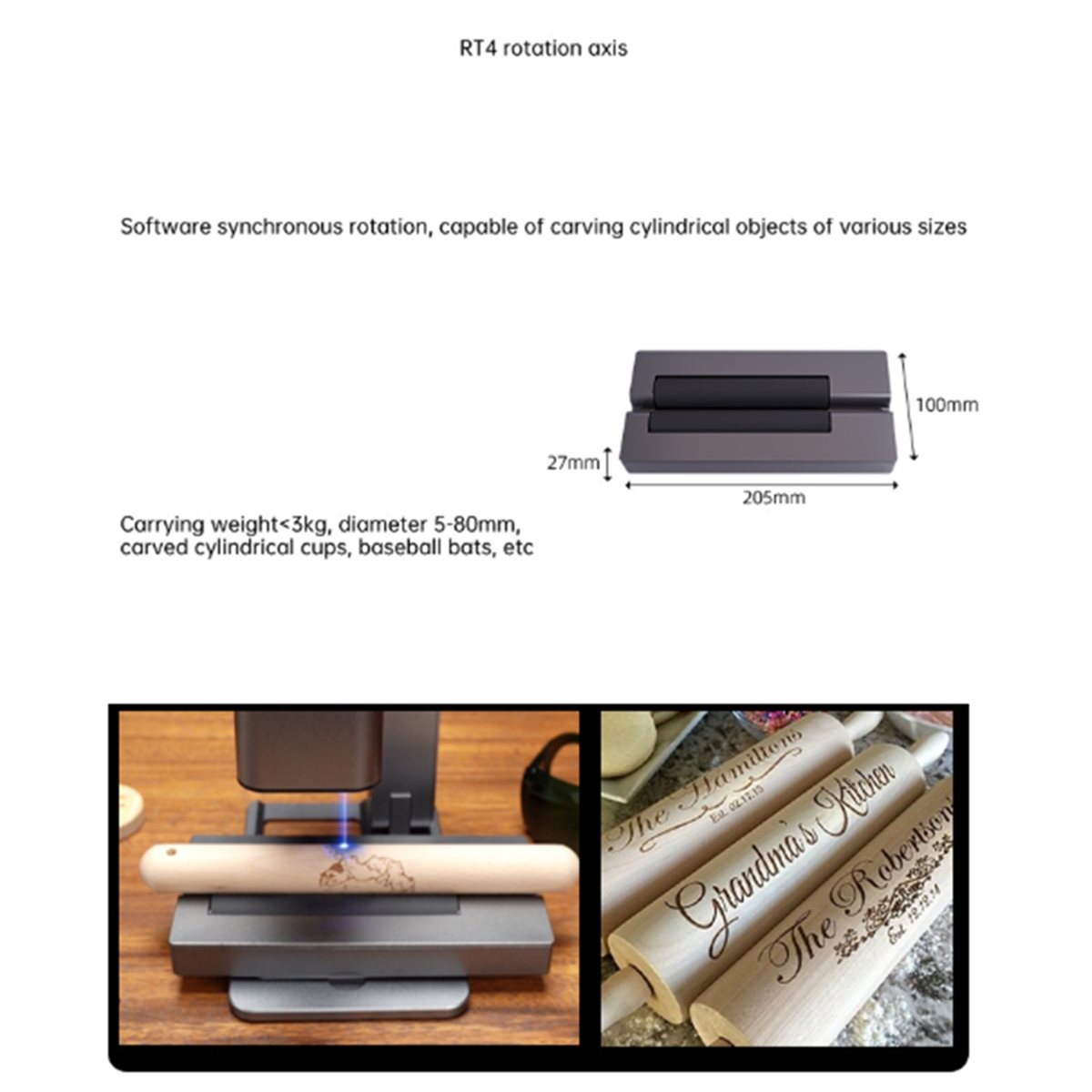 R4 Rotary for MR.CARVE C1 5W L - Rotary Axis Laser Engraver recension och pris