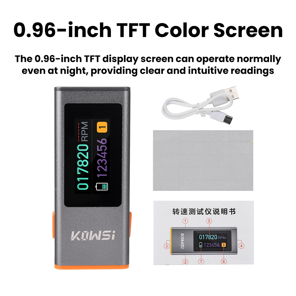 0.96-inch TFT infrared RPM spe - Industrial Laser Tachometer recension och pris