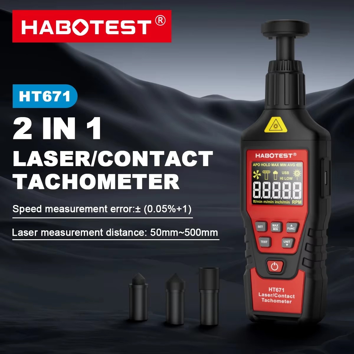 HABOTEST HT671 2-in-1 Digital  - Industrial Laser Tachometer recension och pris