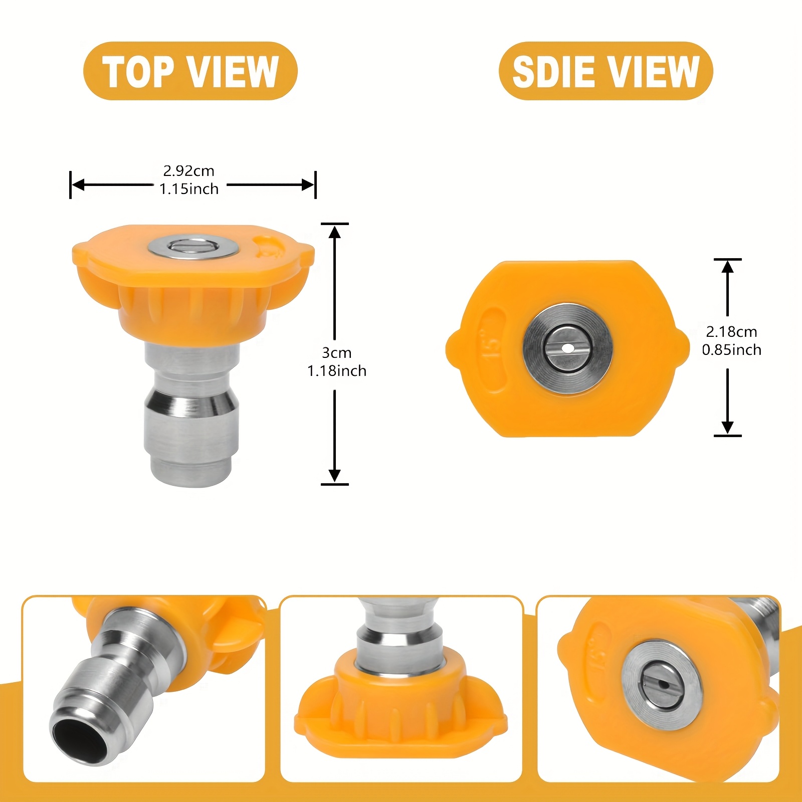 6‑Pack Stainless Steel Pressur - Laser Nozzle Ceramic recension och pris