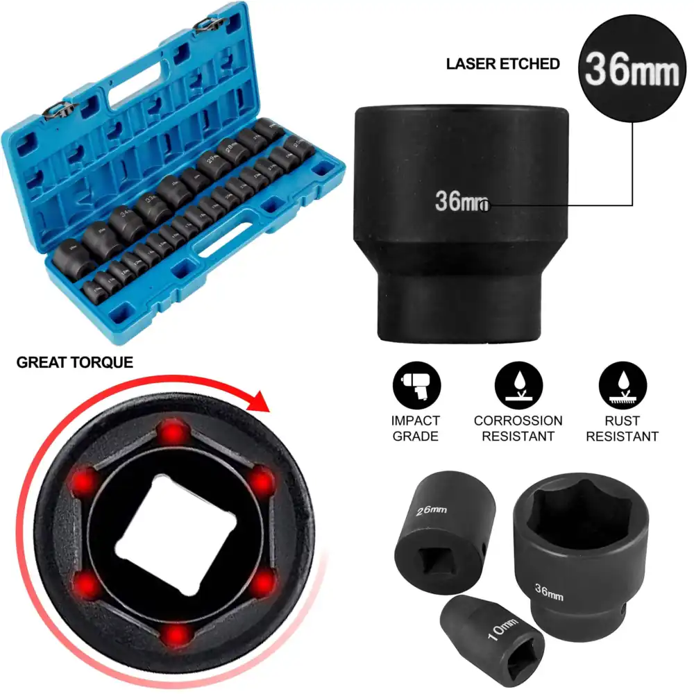Metric Impact Socket Set, CR-V - Industrial Laser Repair recension och pris